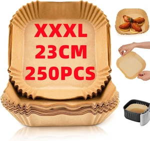 Large Square Air Fryer Paper Liners Disposable Parchment Liner Oil-proof Paper Tray Non-Stick Baking Mat Air Fryer Accessories