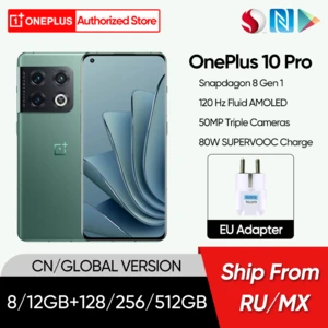 Russia Mexico Ship No Taxes OnePlus 10 Pro 10pro 5G Snapdragon 8 Gen 1 Mobile Phone 80W Fast Charge 24h Fast Shipping