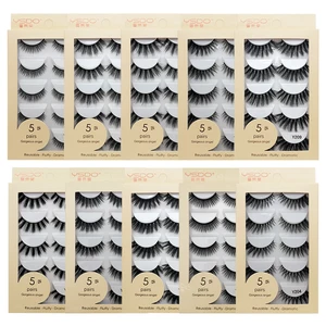 YSDO 5 pairs faux mink false eyelashes handmade fluffy 3d mink lashes natural long eyelash extension faux cils make up cilios