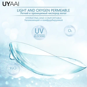 UYAAI -0.50~-10.00 Myopia Transparent Contact Lenses Clear Lenses With Diopters Yearly High Quality Natural Eye Contacts