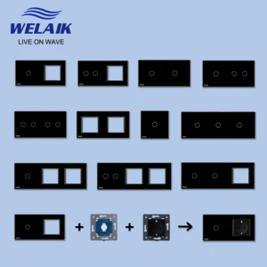 WELAIK EU Black Tempering Glass Panel DIY Parts Module Gather Zone