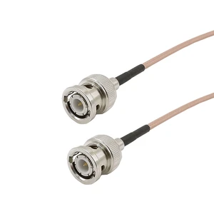 BNC Male to BNC Male RG316D Double Shield Silver Coax Low Loss HD-SDI Cable 50 Ohm RF Coaxial Coax Antenna Pigtail 1-20M