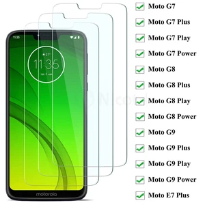 3 Pieces Tempered Glass for Motorola Moto G9 G8 G7 Plus Play Power Screen Protector Glass For Moto E7 Plus 9H Protective Glass