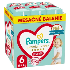 PAMPERS Premium Care Plienkové Nohavičky, veľkosť 6, 15kg+ 93 ks