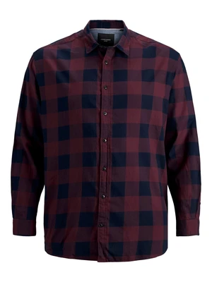 Jack&Jones PLUS Pánská košile JJEGINGHAM Loose Fit 12183107 Port Royale 6XL