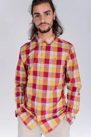 Tommy Jeans Košeľa - TJM ESSENTIAL POPLIN CHECK károvaná