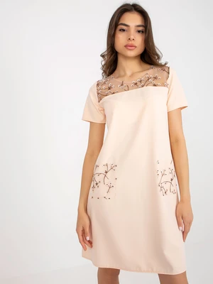 Light Peach Loose Cocktail Dress