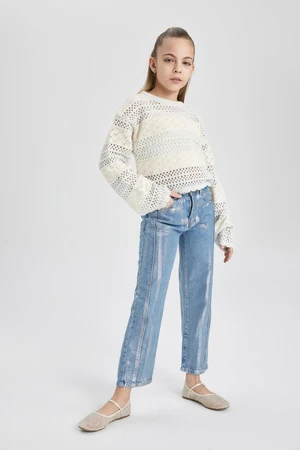 DEFACTO Girls' Wide Leg Wide Leg Jeans