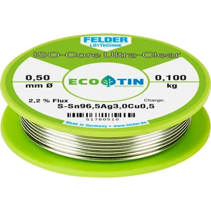 Felder Löttechnik ISO-Core "Ultra Clear" SAC305 spájkovací cín cievka Sn96,5Ag3Cu0,5 0.100 kg 0.5 mm