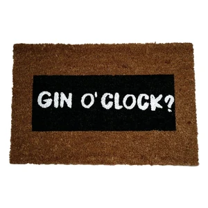 Rohožka z prírodného kokosového vlákna Artsy Doormats Gin O'Clock Glitter, 40 x 60 cm