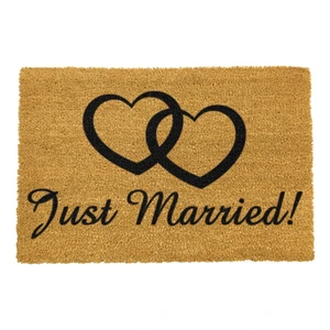 Rohožka z prírodného kokosového vlákna Artsy Doormats Just Married, 40 x 60 cm