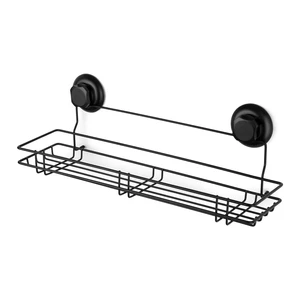 Čierna samodržiaca nástenná kuchynská polička Compactor Bestlock Black Kitchen Shelf, 45,5 x 12 cm