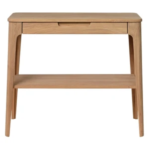 Konzolový stolík z dreva bieleho duba Unique Furniture Amalfi, 90 x 37 cm