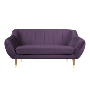 Fialová zamatová pohovka Mazzini Sofas Benito, 158 cm