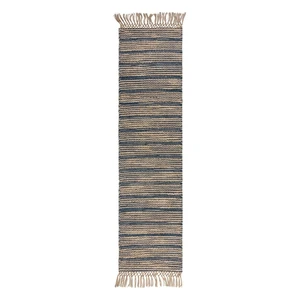 Modrý jutový behúň Flair Rugs Equinox, 60 x 230 cm