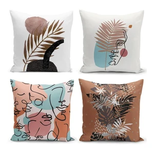 Súprava 4 obliečok na vankúše Minimalist Cushion Covers Cesso, 45 x 45 cm