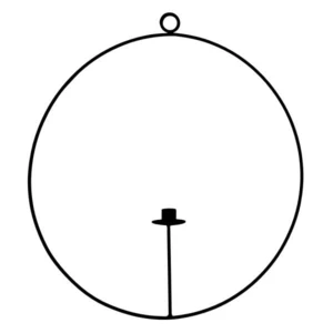 Svícen BARTANG na 1 svíčku v kruhu závěsný kovový černý 74cm