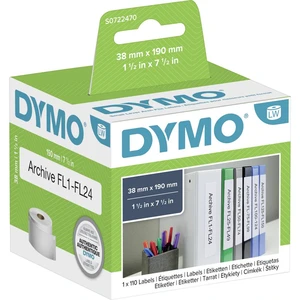 DYMO etikety v roli  99018 S0722470 38 x 190 mm papier  biela 110 ks permanentné štítky zložiek