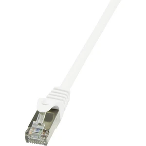 LogiLink CP2021S RJ45 sieťové káble, prepojovacie káble CAT 6 F/UTP 0.50 m biela s ochranou 1 ks