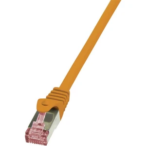 LogiLink CQ2068S RJ45 sieťové káble, prepojovacie káble CAT 6 S/FTP 3.00 m oranžová samozhášavý, s ochranou 1 ks