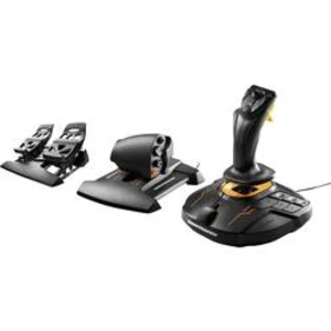 Joystick k leteckému simulátoru Thrustmaster T16000M FCS Flight Pack USB PC černá vč. pedálů , vč. posuvných regulátorů