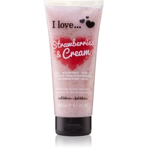 I love... Strawberries & Cream sprchový peeling 200 ml