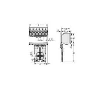 Konektor do DPS WAGO 2091-1106/002-1000, 34.00 mm, pólů 6, rozteč 3.50 mm, 50 ks