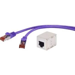 Síťový prodlužovací kabel RJ45 Renkforce RF-3828990, CAT 6, S/FTP, 1.00 m, fialová