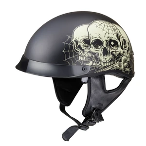 Moto přilba W-TEC Black Heart Rednut  Skulls/Matt Black  M (57-58)