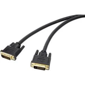 DVI TV, monitor kabel [1x DVI zástrčka 24+1pólová - 1x DVI zástrčka 24+1pólová] 7.50 m černá Renkforce