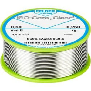 Pájecí cín Felder Löttechnik ISO-Core "Clear" SAC305, cívka, 0.250 kg, 0.5 mm