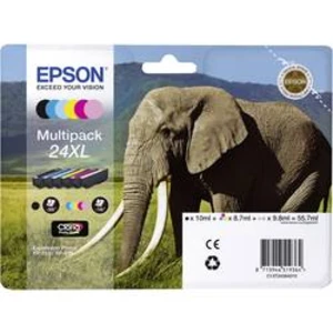 Epson Ink T2438, 24XL originál kombinované balení černá, azurová, purppurová, žlutá, světlá kyanová modrá, světlá purpurová C13T24384011