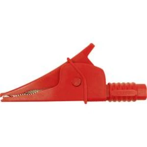 Bezpečnostní krokosvorka Cliff Croc Clip FCR79900R, konektor 4 mm, CAT III 1000 V, červená