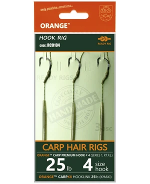 Life orange návazce carp hair rigs s1 20 cm 3 ks - 8 15 lb