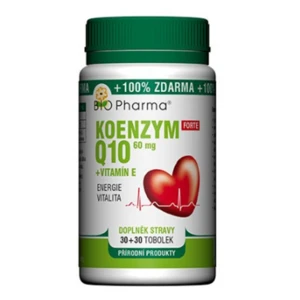 BIO PHARMA Koenzym Q10 forte 60 mg + vitamín E 30+30 tobolek