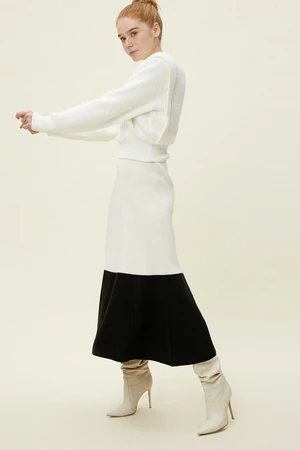 Koton Color Blocked Knit Skirt