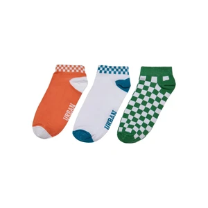 Sneaker Socks Checks 3-Pack Orange/Green/Greengreen