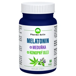 PHARMA ACTIV Melatonin + meduňka + konopný olej 60 tobolek