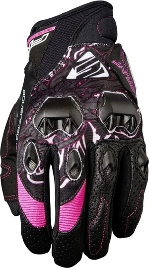 Five Stunt Evo Woman Flower Pink XL Rękawice motocyklowe