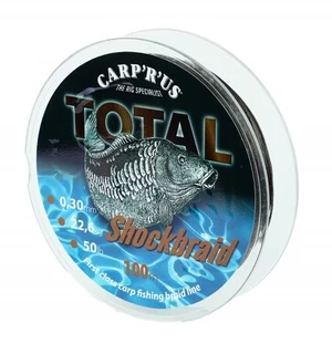 Carp ´r´ us splietaná šnúra total shock braid 100 m hnedá-priemer 0,41 mm / nosnosť 22,68 kg