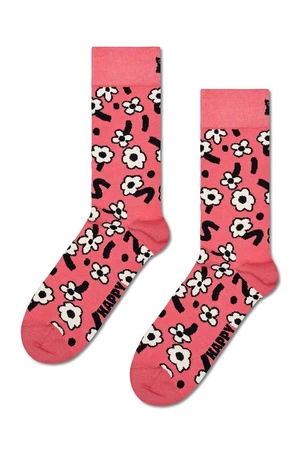 Ponožky Happy Socks Dancing Flower Sock ružová farba