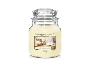 Yankee Candle Aromatická svíčka Classic střední Soft Wool & Amber 411 g