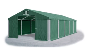 Garážový stan 4x6x2m střecha PVC 560g/m2 boky PVC 500g/m2 konstrukce ZIMA Zelená Zelená Šedé