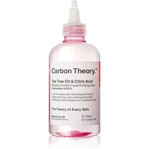 Carbon Theory Tea Tree Oil & Citric Acid hloubkově čisticí tonikum pro problematickou pleť, akné 250 ml