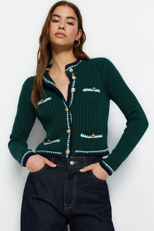 Trendyol Emerald Crop kötöttáru Cardigan