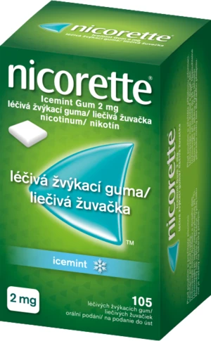 NICORETTE Icemint Gum 2mg liečivé žuvačky 105 ks