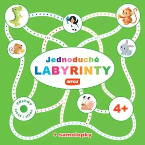 Jednoduché labyrinty - zelený sešit / zošit + samolepka (CZ/SK vydanie)