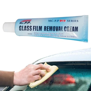 Glass Oil Film Removing Paste Glass Stripper Water Spot Remover Kit Car Windshield Oil Film Cleaner With Brush Window Front