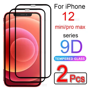 2PCS Full Cover Glass on the For iPhone 12 Pro Max Tempered Screen Protector For iPhone 12 mini 12pro 12mini 2020 Glass films