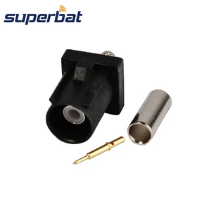 Superbat Fakra A Black /9005 Crimp Male Connector Apply to Radio Without Phantom Supply for Cable RG316 RG174 LMR100